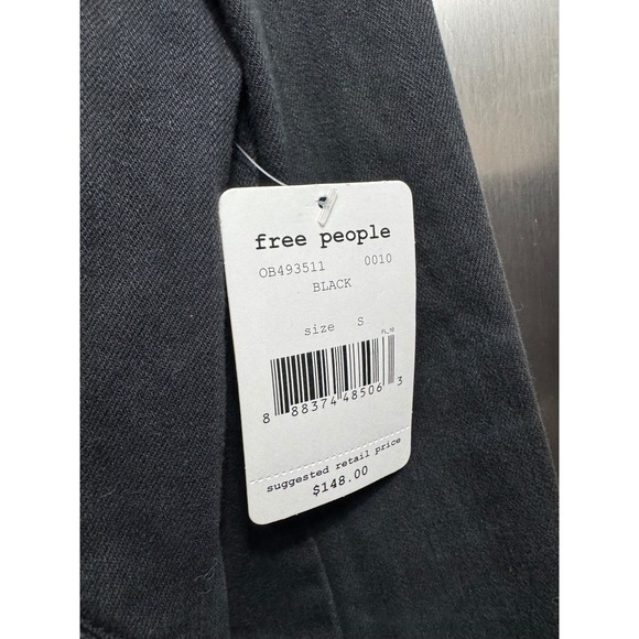 Free People‎ Denim Jacket Moto Style Gray Black Size S - Picture 6 of 9